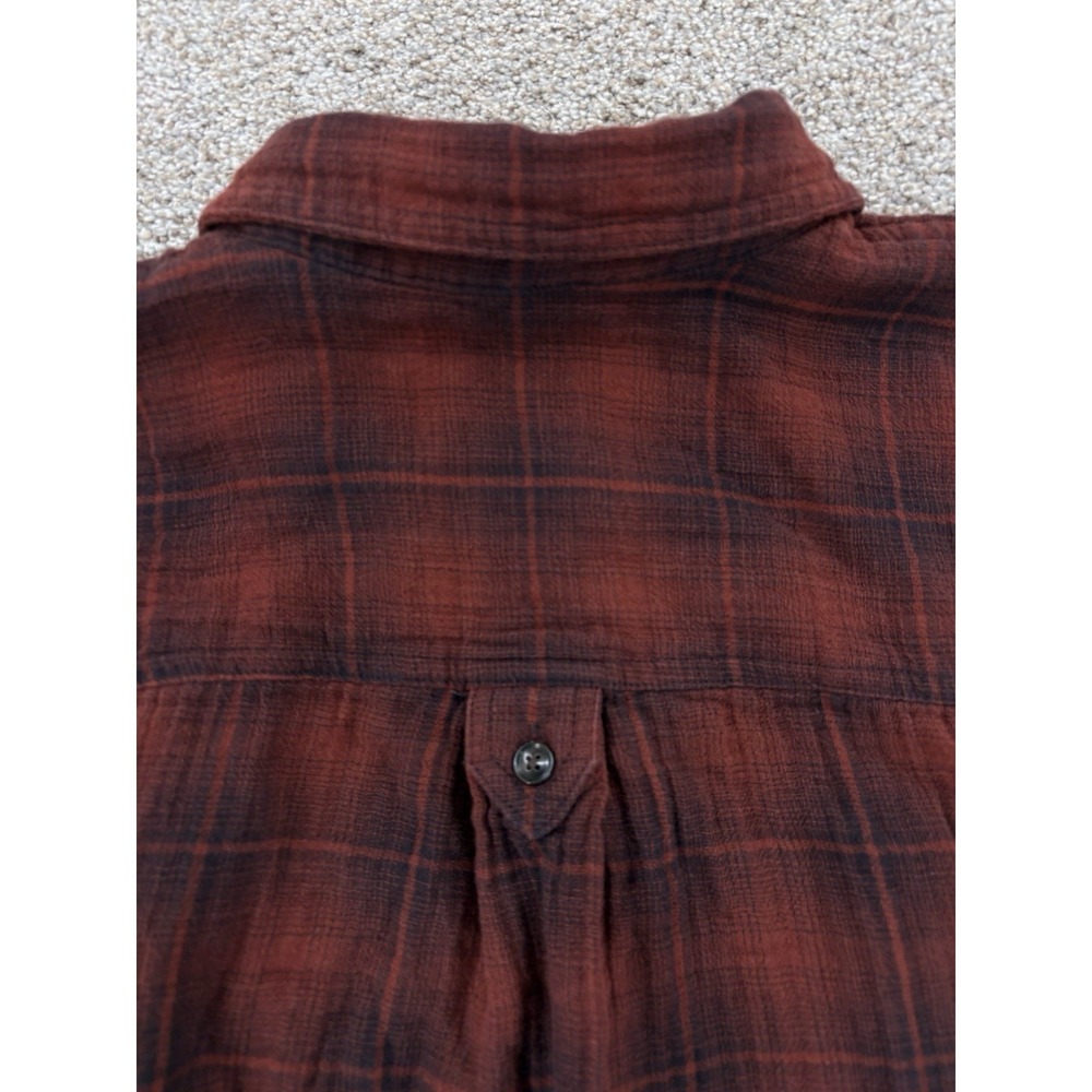 Madewell Oversized Double Layer Flannel Gauze Shirt Womens S Red Plaid Cover Up - Picture 6 of 12